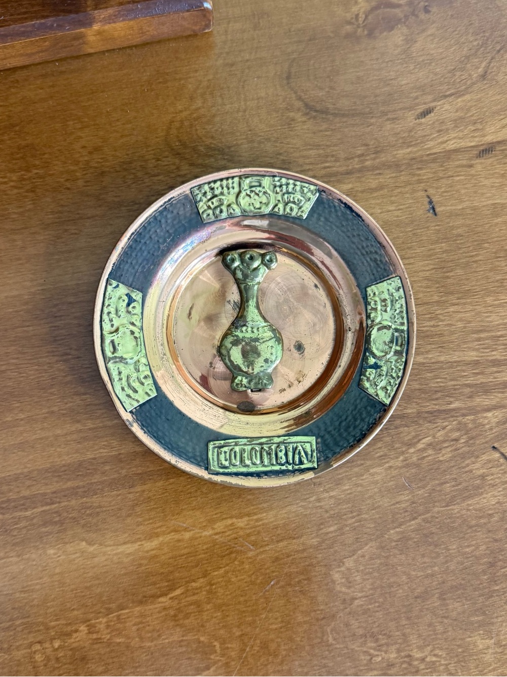 Vintage 1950-1970’s Columbia brass copper mid-century trinket dish ashtray decor